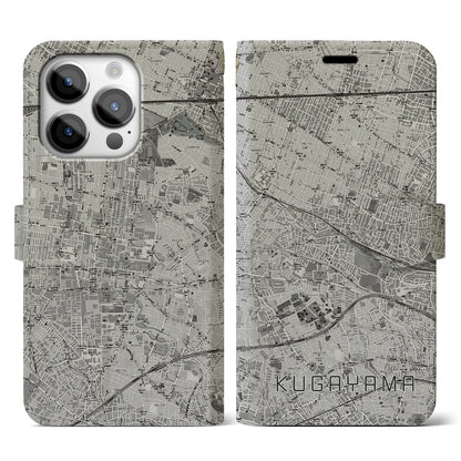 【久我山（東京都）】地図柄iPhoneケース（手帳タイプ）モノトーン・iPhone 14 Pro 用