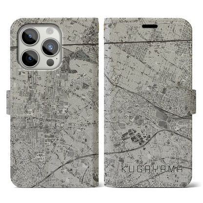【久我山（東京都）】地図柄iPhoneケース（手帳タイプ）モノトーン・iPhone 15 Pro 用