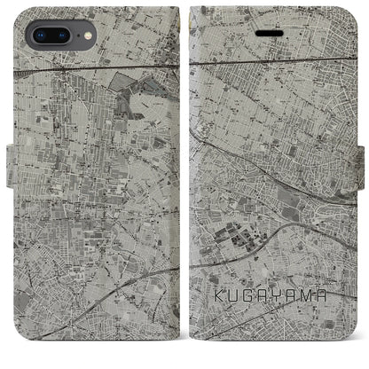 【久我山（東京都）】地図柄iPhoneケース（手帳タイプ）モノトーン・iPhone 8Plus /7Plus / 6sPlus / 6Plus 用