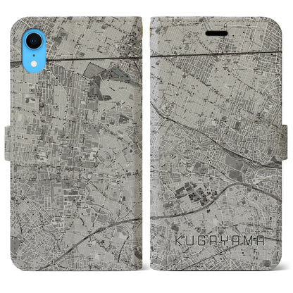 【久我山（東京都）】地図柄iPhoneケース（手帳タイプ）モノトーン・iPhone XR 用