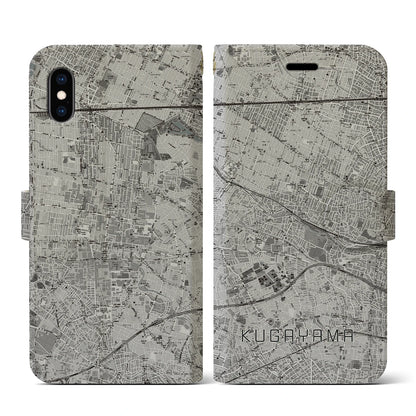 【久我山（東京都）】地図柄iPhoneケース（手帳タイプ）モノトーン・iPhone XS / X 用