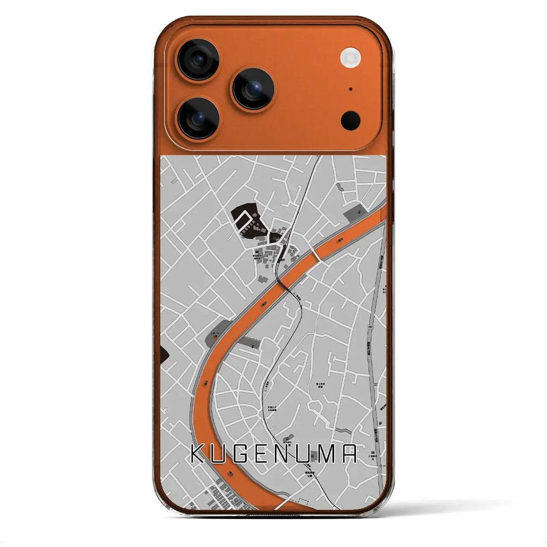 【鵠沼（神奈川県）】地図柄iPhoneケース（クリアタイプ）モノトーン・iPhone 17 Pro Max 用
