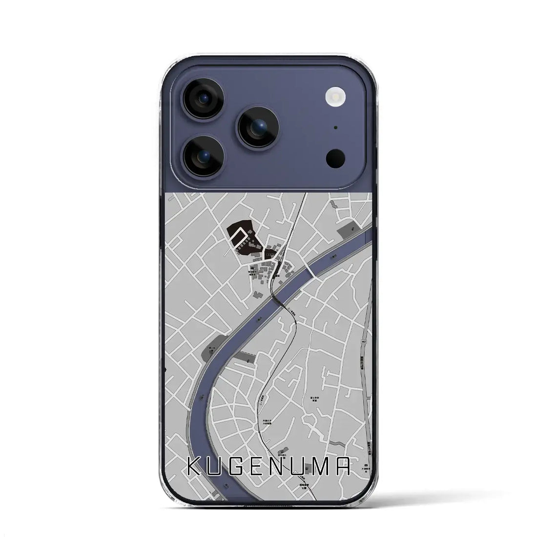 【鵠沼(神奈川県)】地図柄iPhoneケース(クリアタイプ)モノトーン・iPhone 17 Pro Max 用