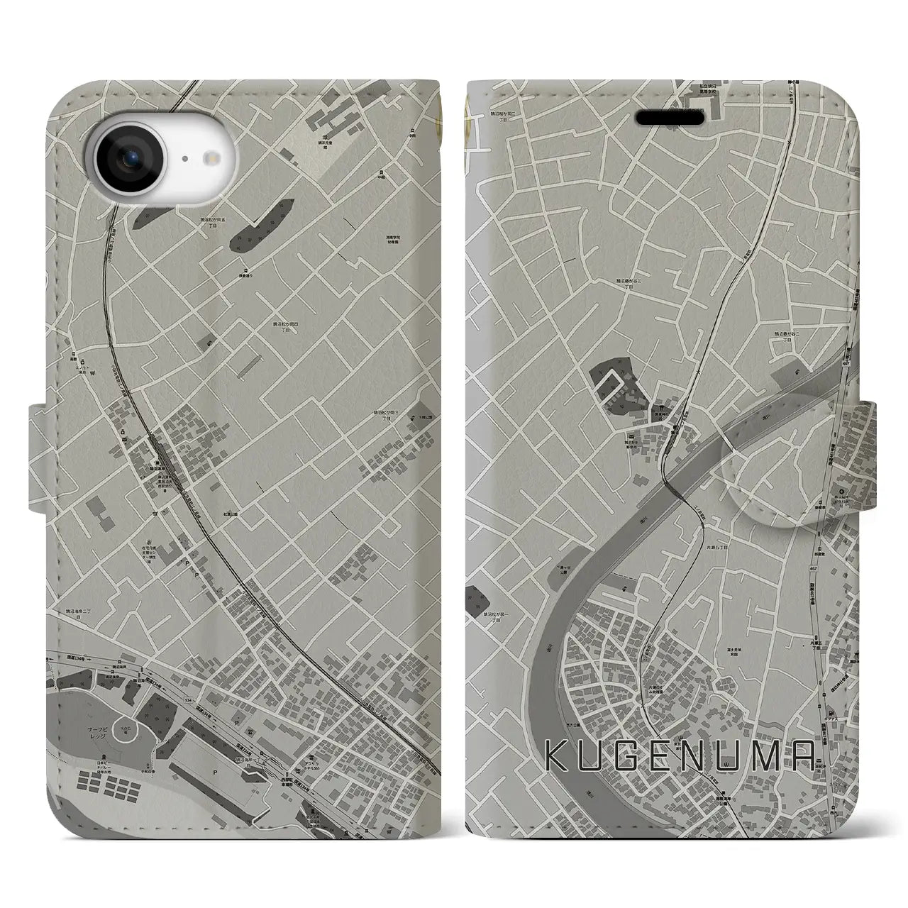【鵠沼(神奈川県)】地図柄iPhoneケース(手帳タイプ)