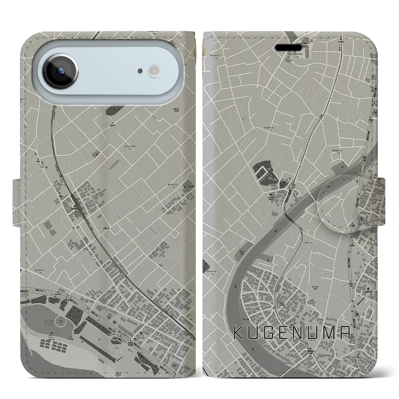 【鵠沼（神奈川県）】地図柄iPhoneケース（手帳タイプ）