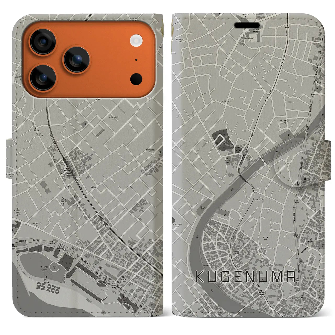 【鵠沼(神奈川県)】地図柄iPhoneケース(手帳タイプ)