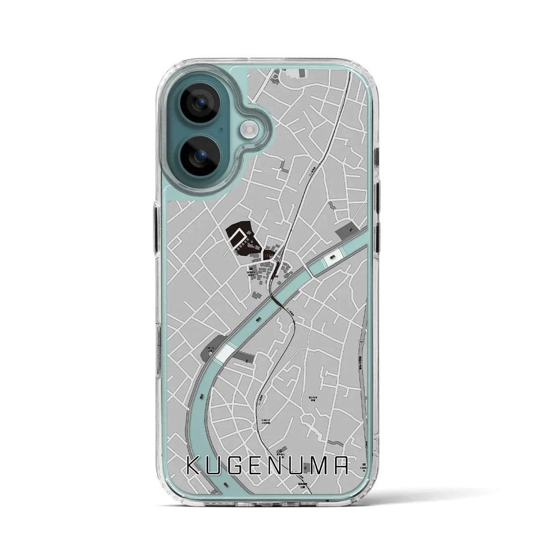 【鵠沼（神奈川県）】地図柄iPhoneケース（MagSafeタイプ）モノトーン・iPhone 16 Pro 用