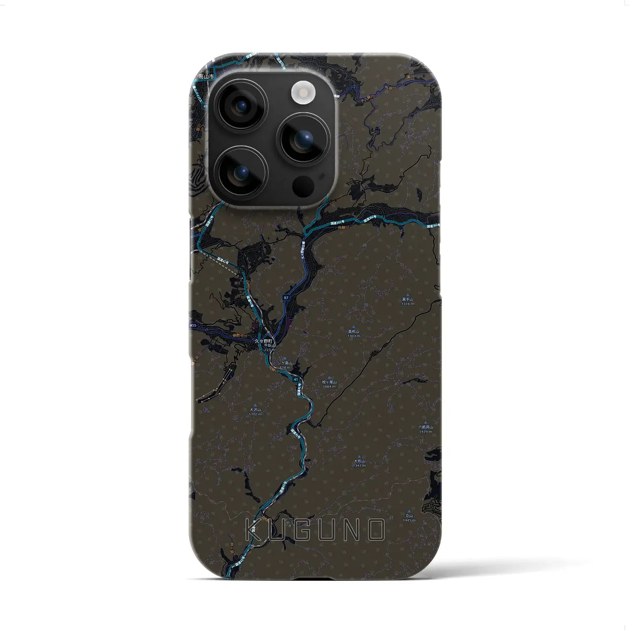 【久々野（岐阜県）】地図柄iPhoneケース（バックカバータイプ）