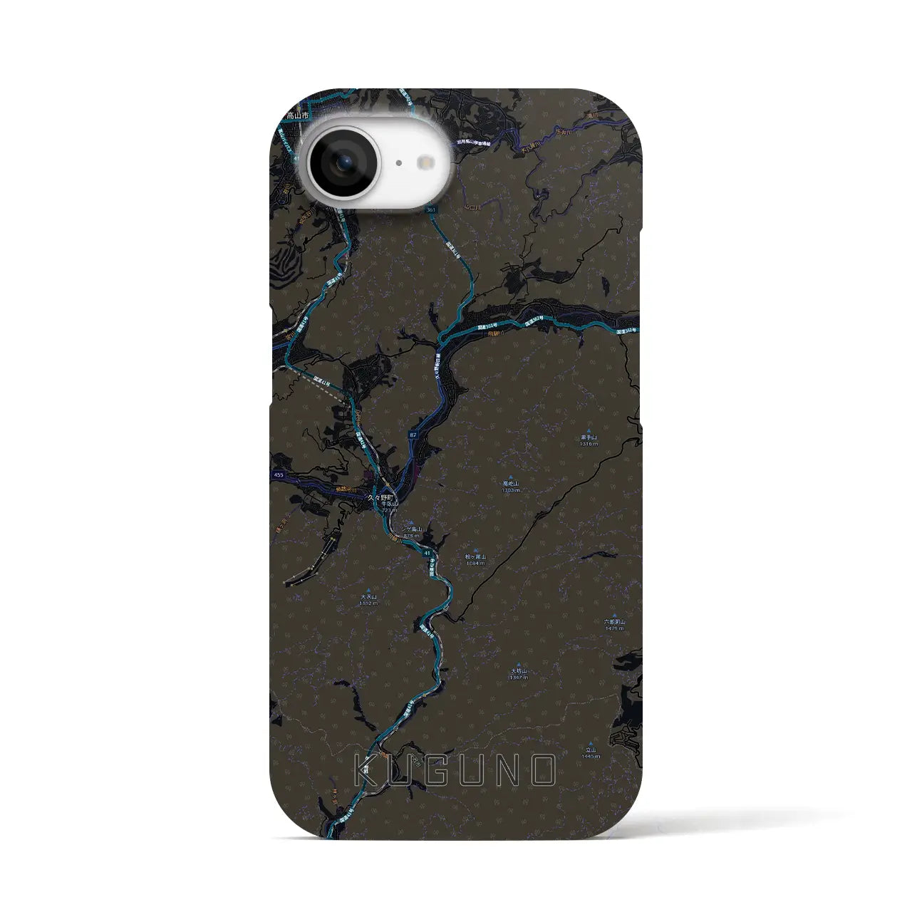 【久々野（岐阜県）】地図柄iPhoneケース（バックカバータイプ）