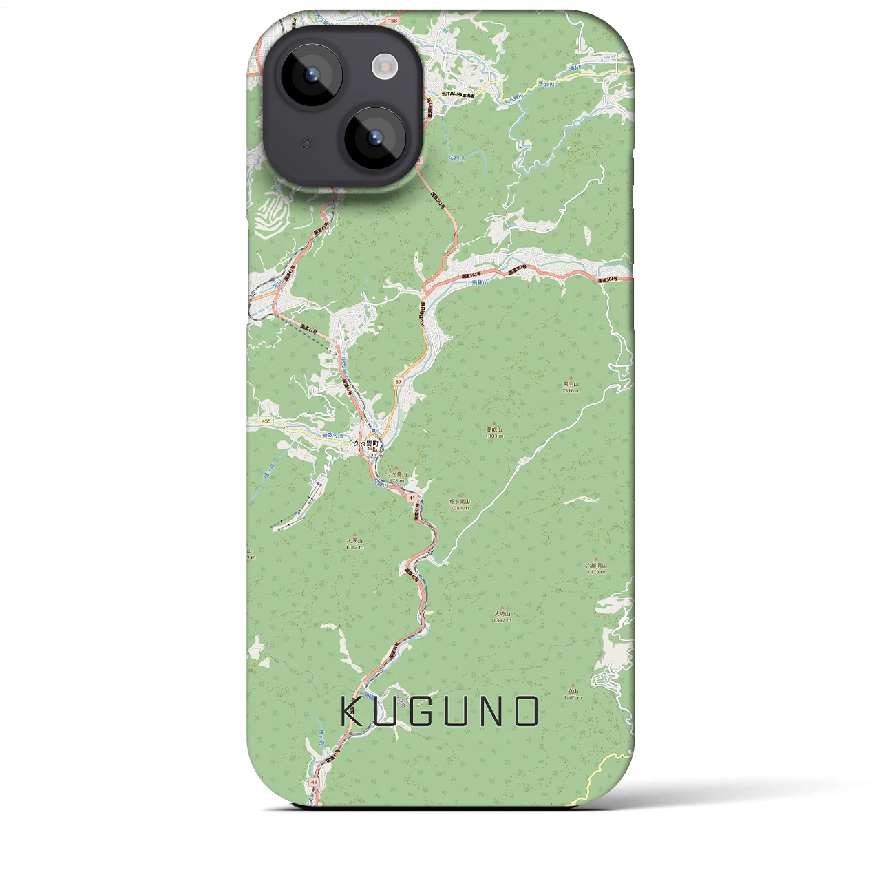 【久々野（岐阜県）】地図柄iPhoneケース（バックカバータイプ）