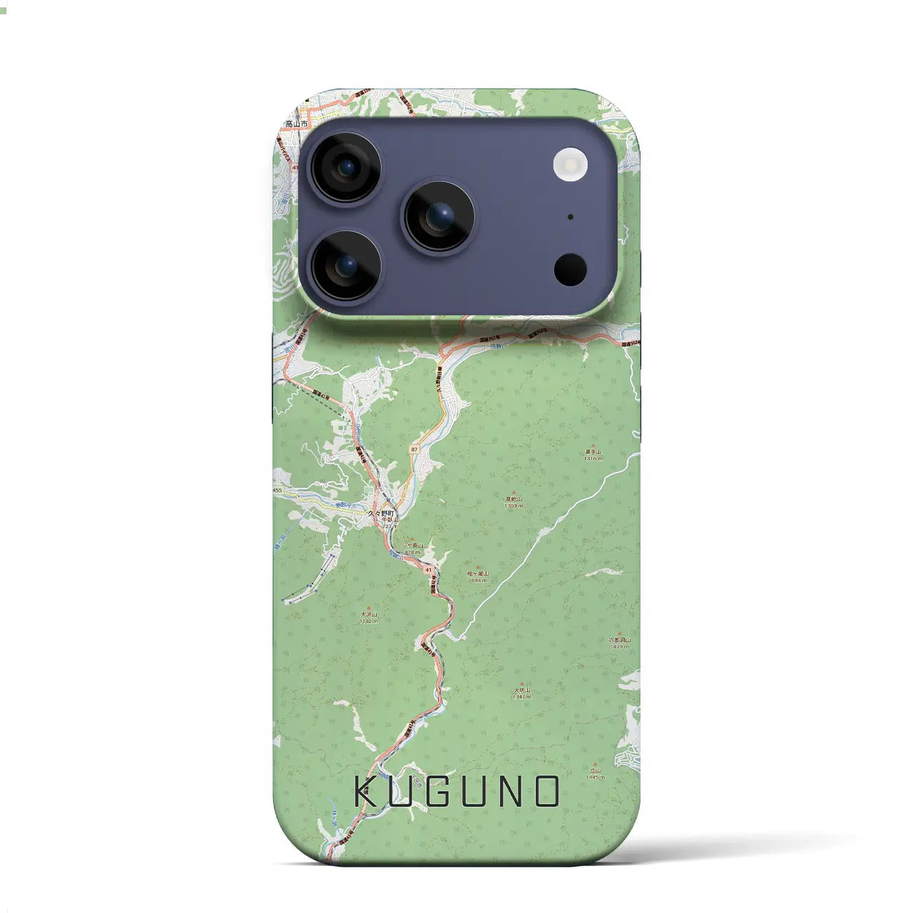 【久々野（岐阜県）】地図柄iPhoneケース（バックカバータイプ）