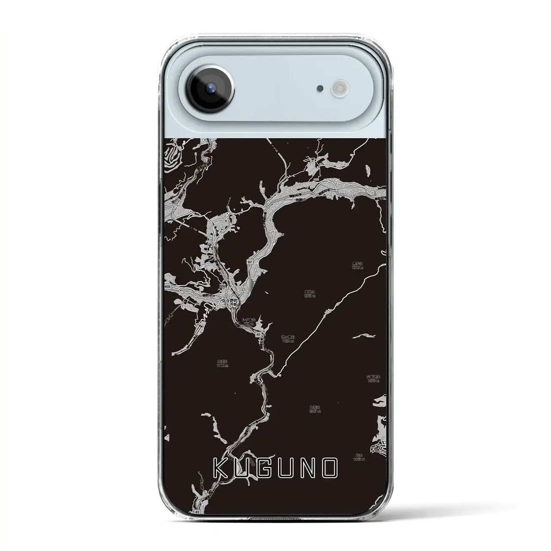 【久々野（岐阜県）】地図柄iPhoneケース（クリアタイプ）モノトーン・iPhone 17 Pro Max 用