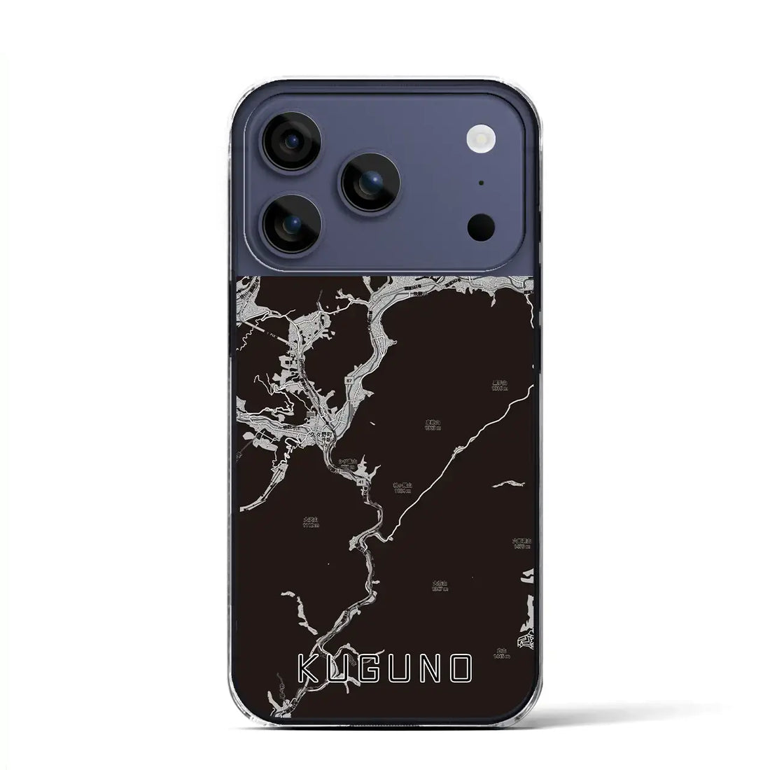 【久々野(岐阜県)】地図柄iPhoneケース(クリアタイプ)モノトーン・iPhone 17 Pro Max 用