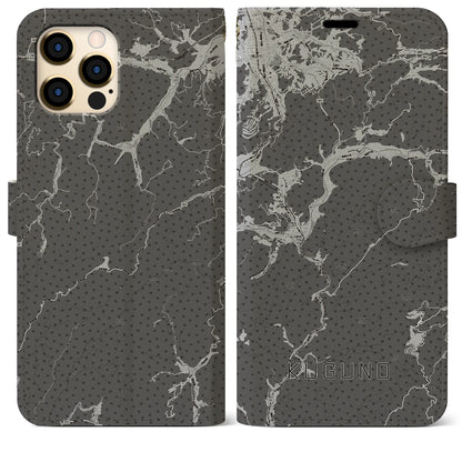 【久々野（岐阜県）】地図柄iPhoneケース（手帳タイプ）