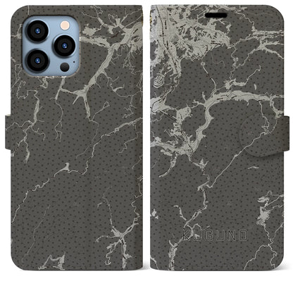 【久々野（岐阜県）】地図柄iPhoneケース（手帳タイプ）