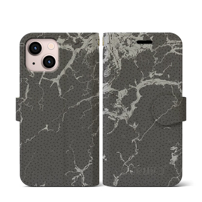 【久々野（岐阜県）】地図柄iPhoneケース（手帳タイプ）