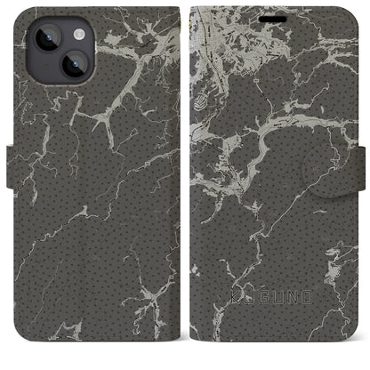 【久々野（岐阜県）】地図柄iPhoneケース（手帳タイプ）