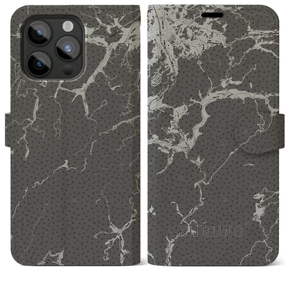 【久々野（岐阜県）】地図柄iPhoneケース（手帳タイプ）