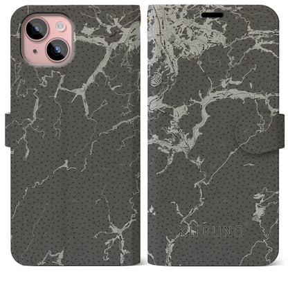 【久々野（岐阜県）】地図柄iPhoneケース（手帳タイプ）