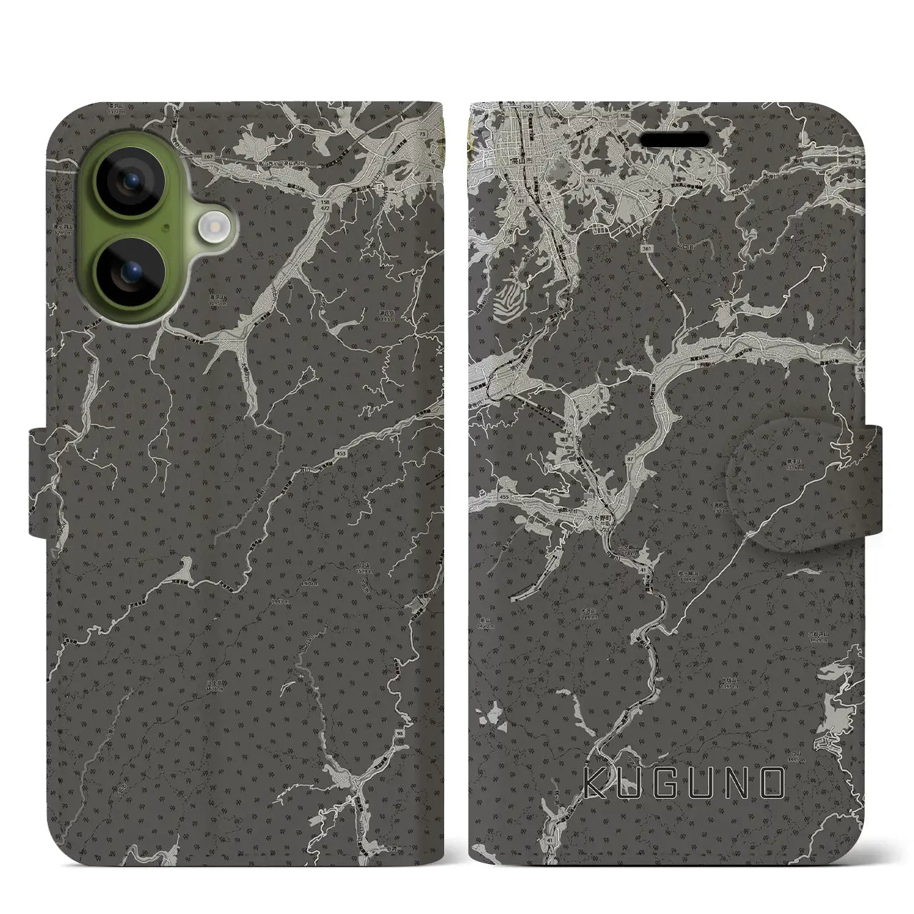 【久々野（岐阜県）】地図柄iPhoneケース（手帳タイプ）