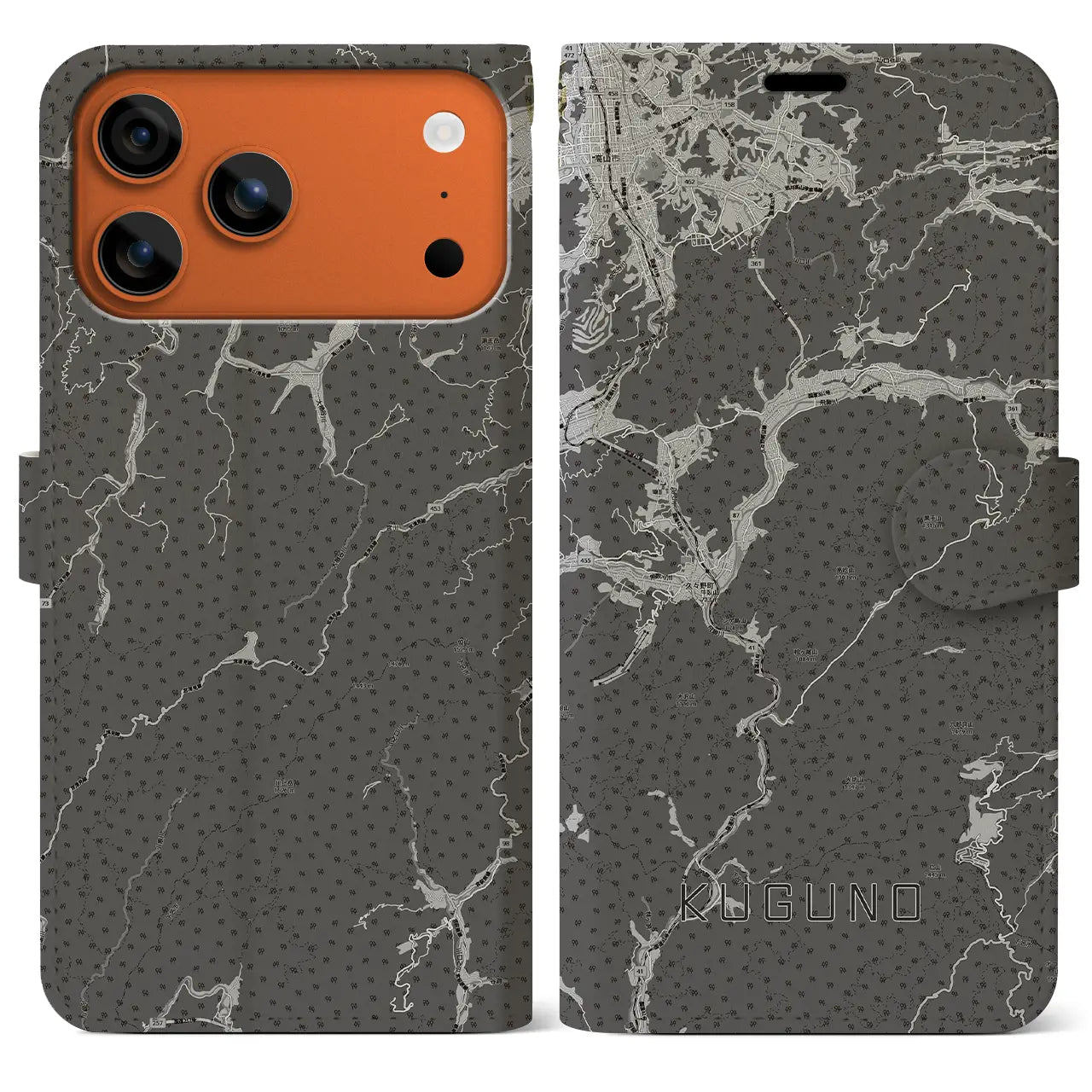 【久々野（岐阜県）】地図柄iPhoneケース（手帳タイプ）