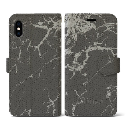 【久々野（岐阜県）】地図柄iPhoneケース（手帳タイプ）