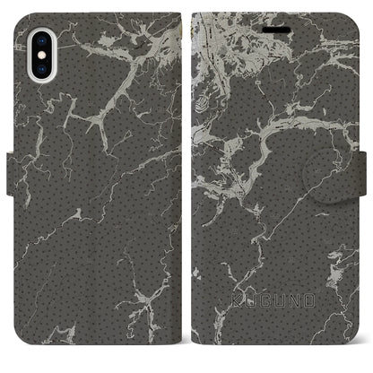 【久々野（岐阜県）】地図柄iPhoneケース（手帳タイプ）