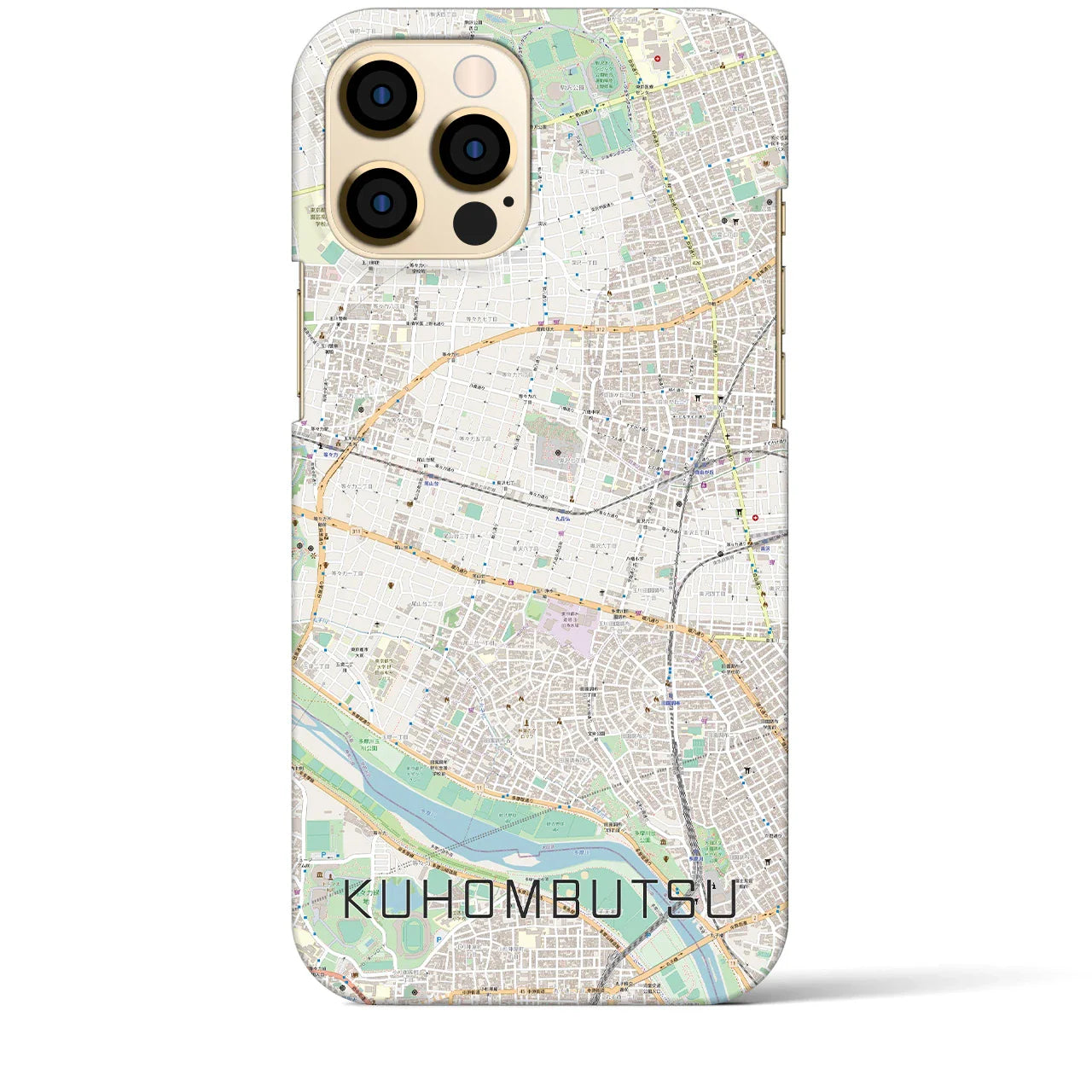 【九品仏（東京都）】地図柄iPhoneケース（バックカバータイプ）