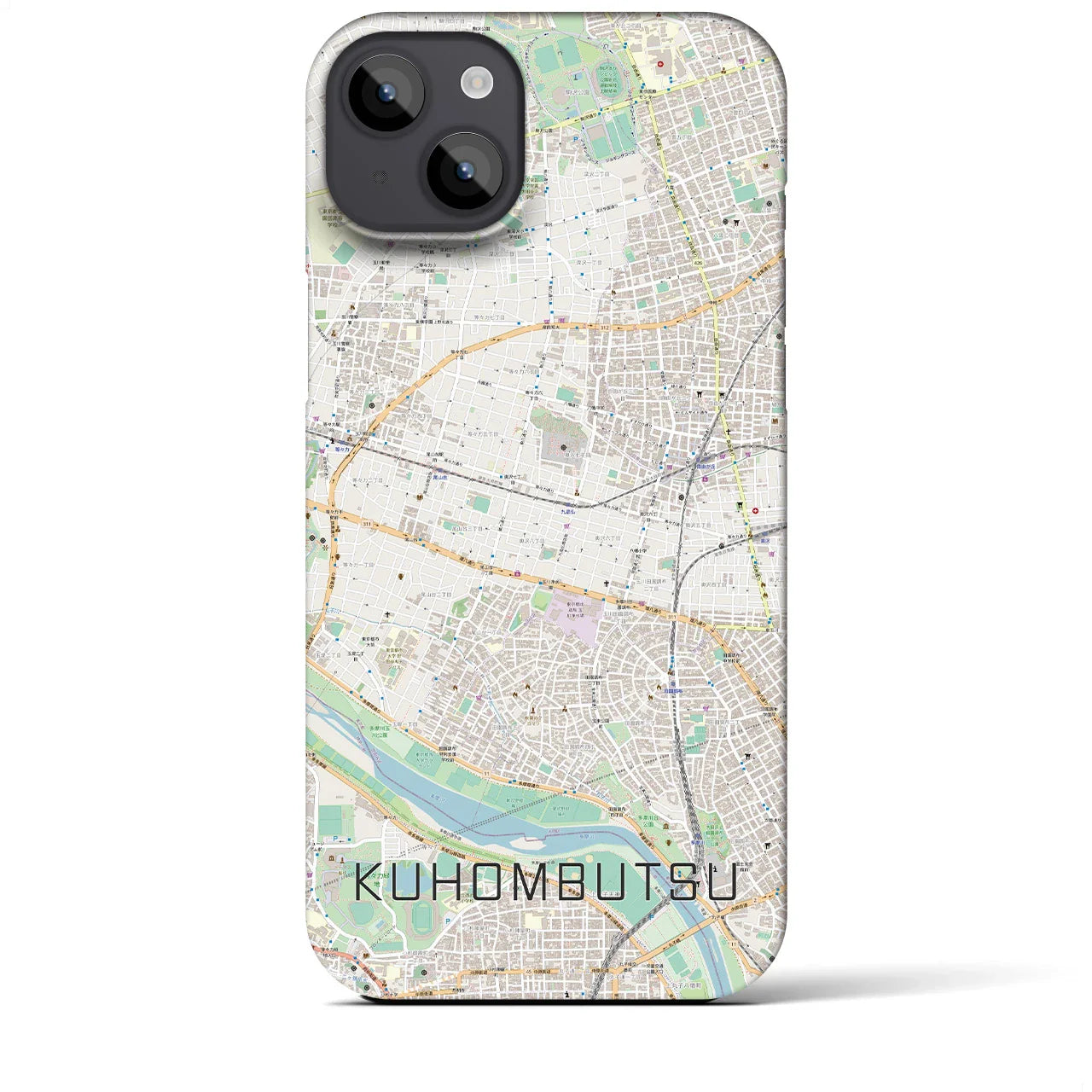 【九品仏（東京都）】地図柄iPhoneケース（バックカバータイプ）