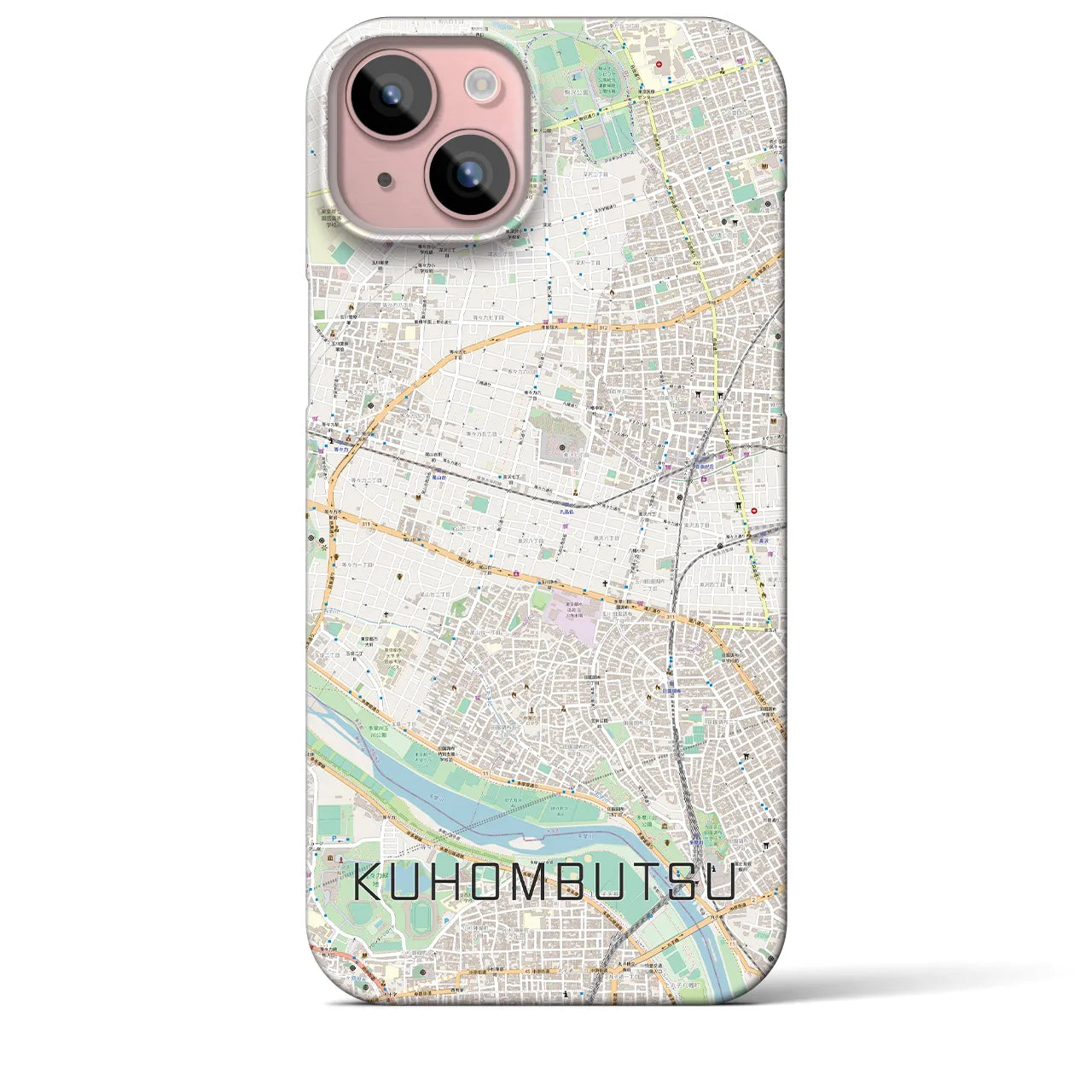 【九品仏（東京都）】地図柄iPhoneケース（バックカバータイプ）