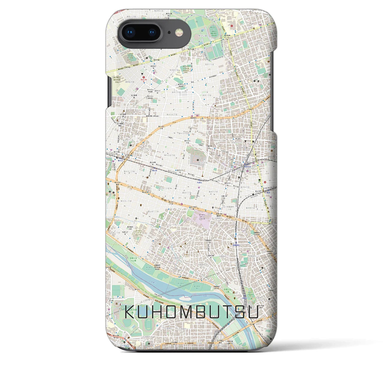 【九品仏（東京都）】地図柄iPhoneケース（バックカバータイプ）