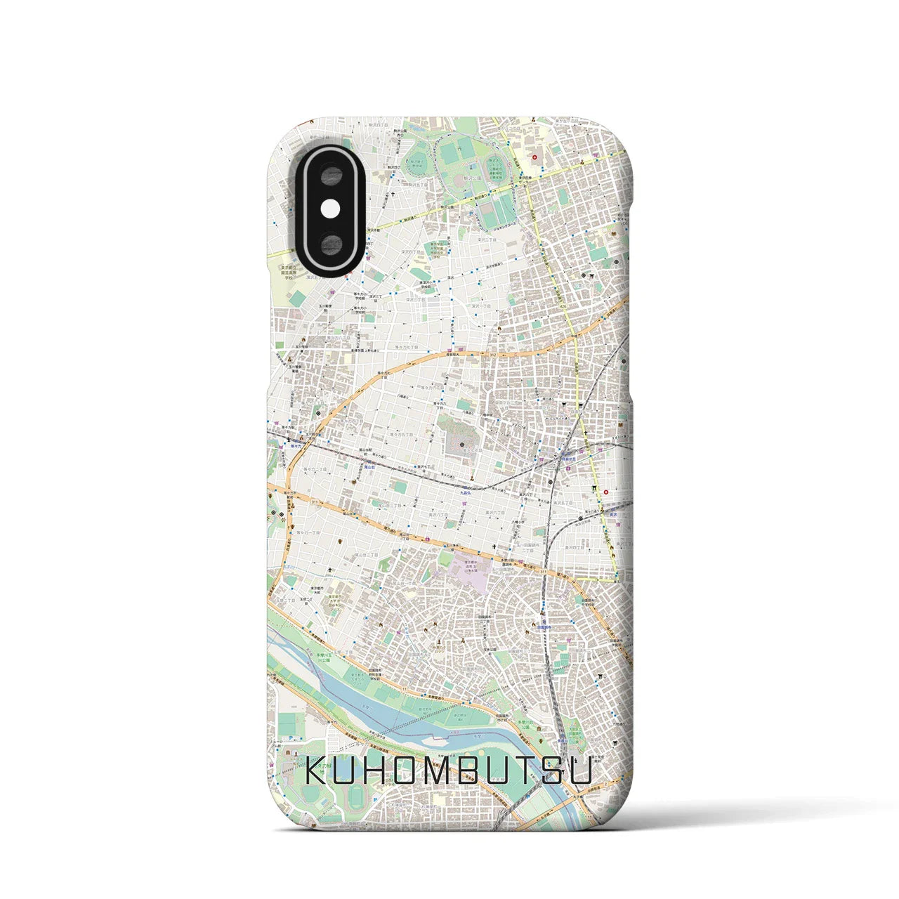 【九品仏（東京都）】地図柄iPhoneケース（バックカバータイプ）