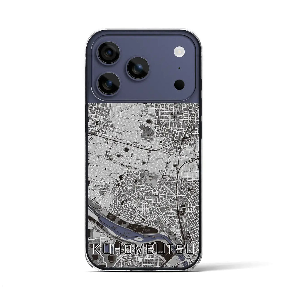 【九品仏（東京都）】地図柄iPhoneケース（クリアタイプ）モノトーン・iPhone 17 Pro Max 用