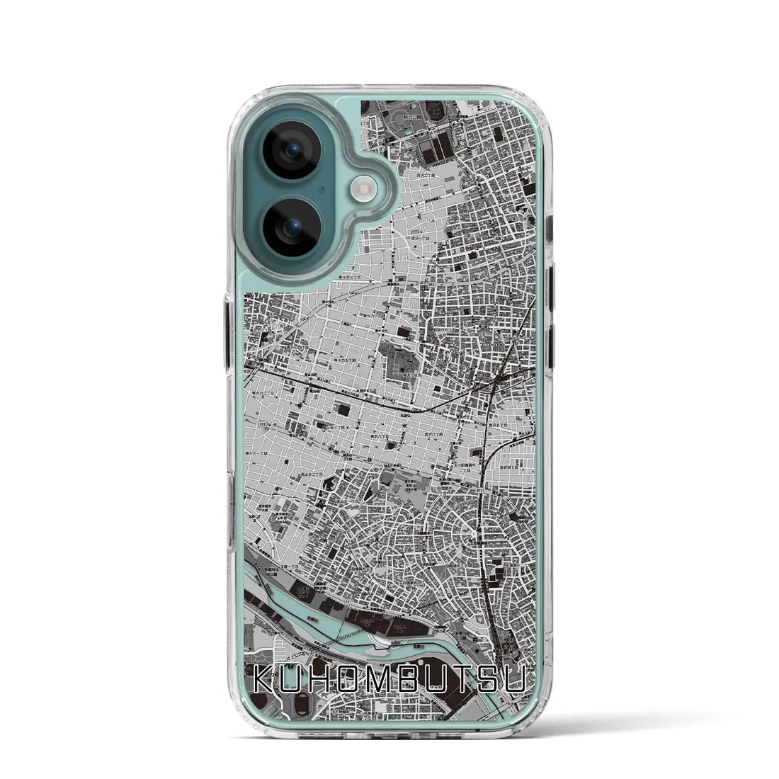 【九品仏（東京都）】地図柄iPhoneケース（MagSafeタイプ）モノトーン・iPhone 16 Pro 用