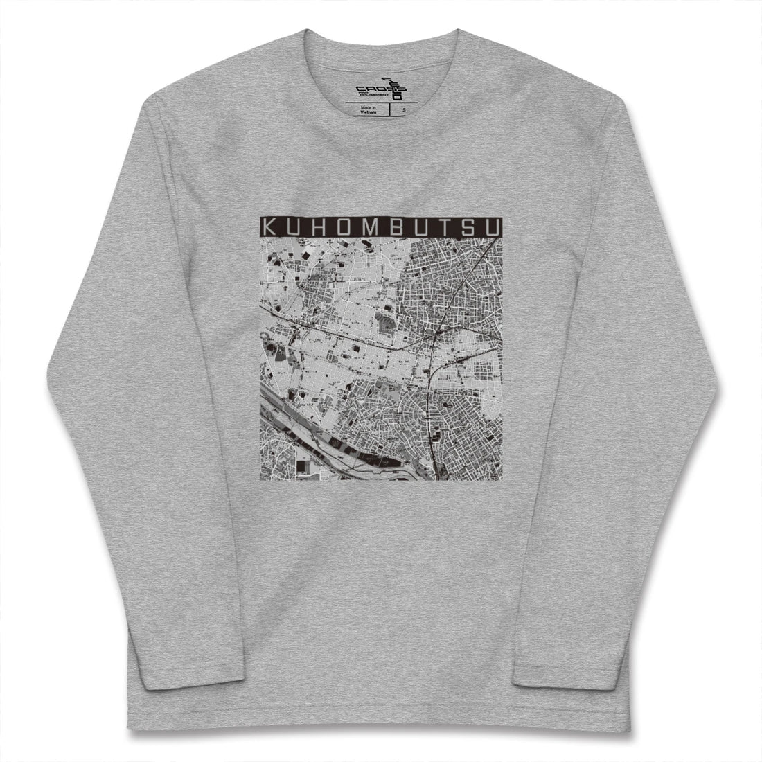 【九品仏（東京都）】地図柄ロングスリーブTシャツ