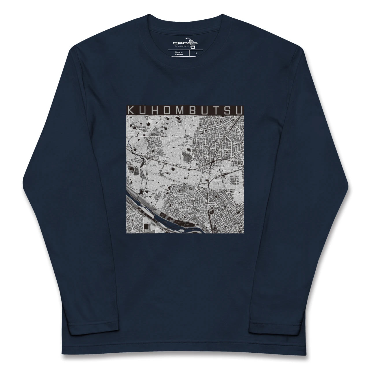 【九品仏（東京都）】地図柄ロングスリーブTシャツ