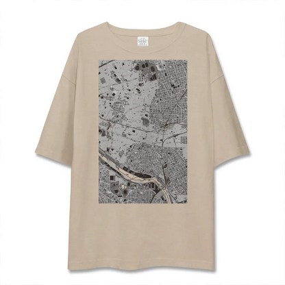 【九品仏（東京都）】地図柄ビッグシルエットTシャツ