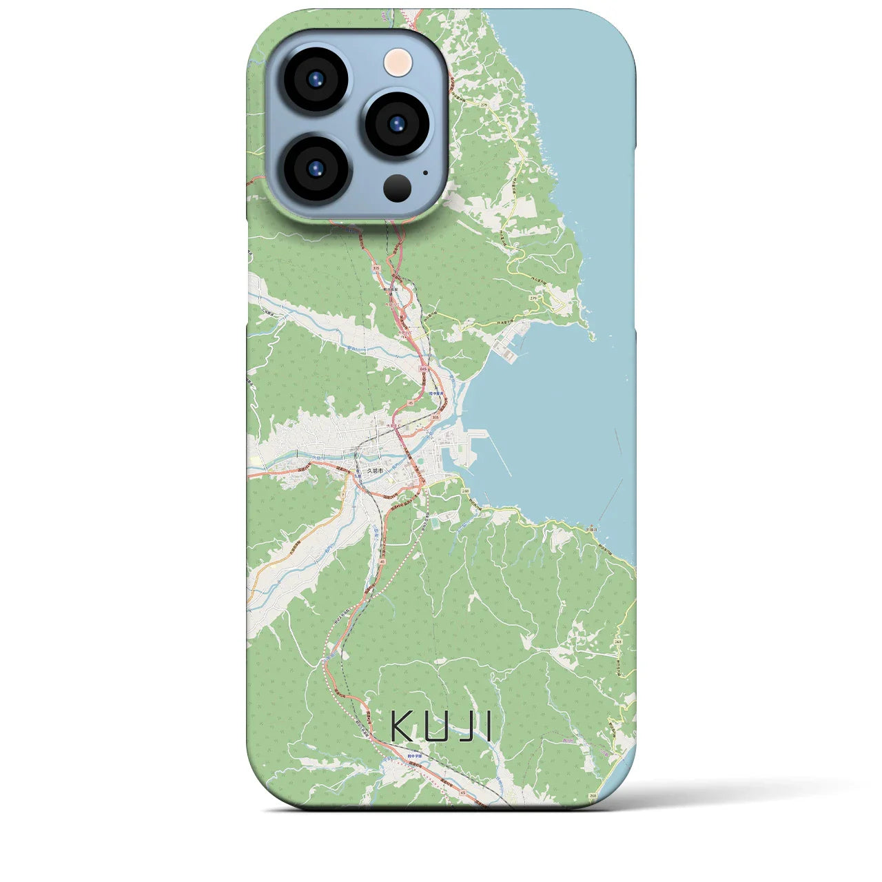 【久慈（岩手県）】地図柄iPhoneケース（バックカバータイプ）