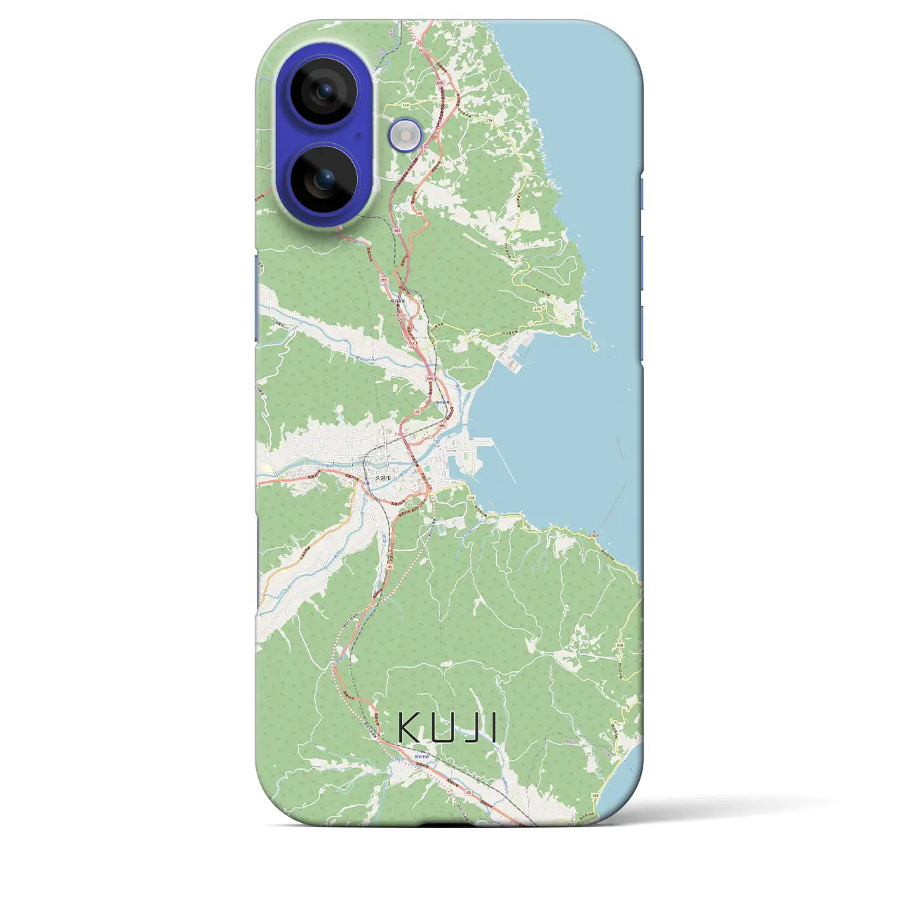 【久慈（岩手県）】地図柄iPhoneケース（バックカバータイプ）ナチュラル・iPhone 16 Pro Max 用