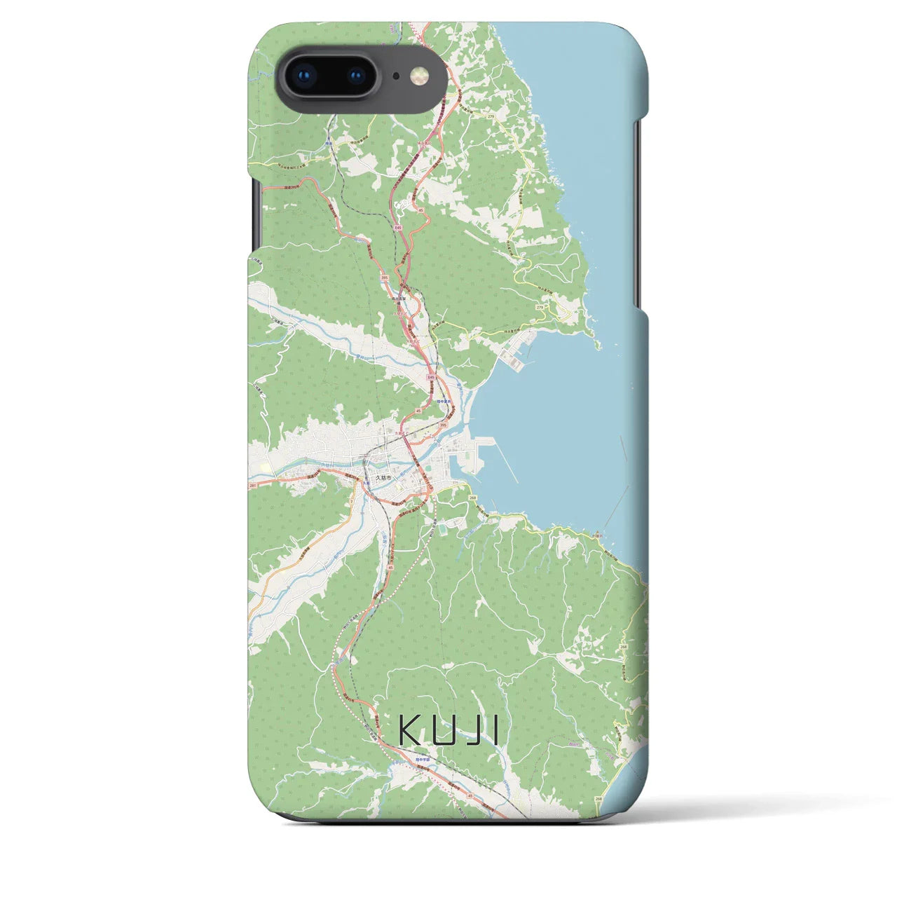 【久慈（岩手県）】地図柄iPhoneケース（バックカバータイプ）