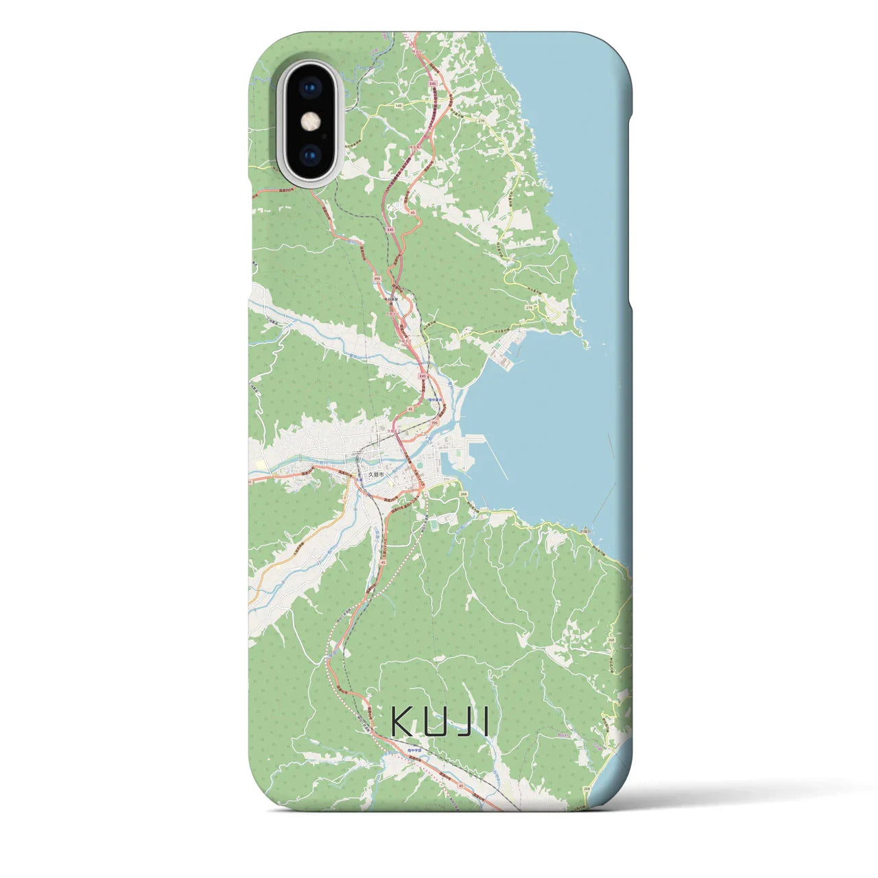 【久慈（岩手県）】地図柄iPhoneケース（バックカバータイプ）