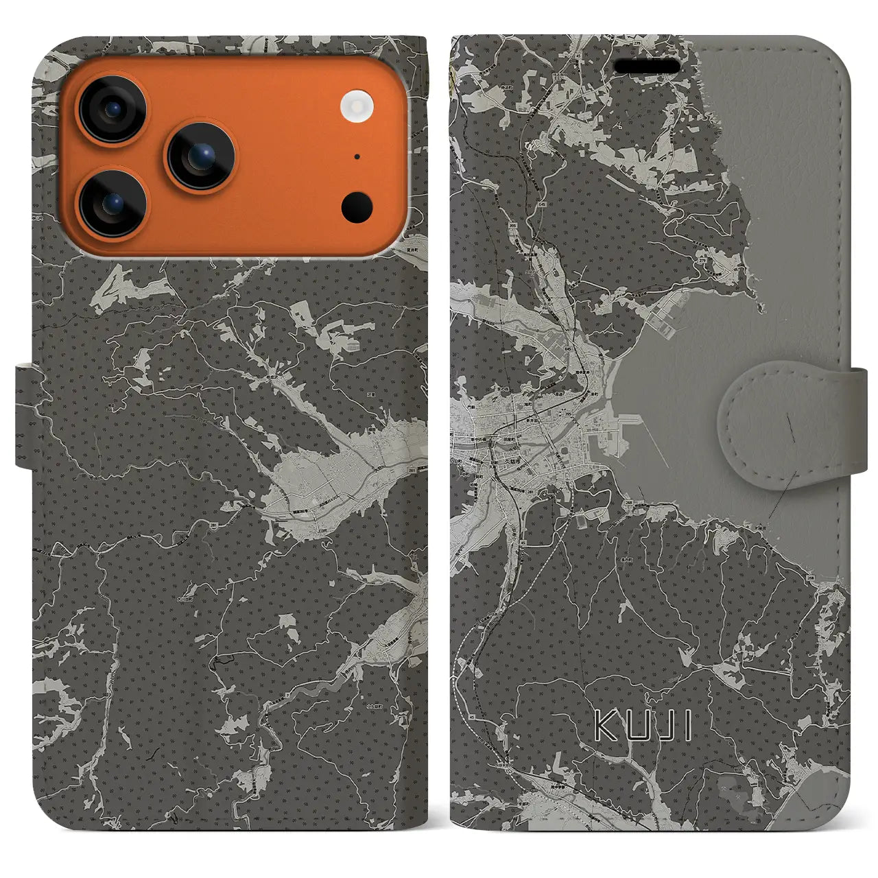 【久慈（岩手県）】地図柄iPhoneケース（手帳タイプ）