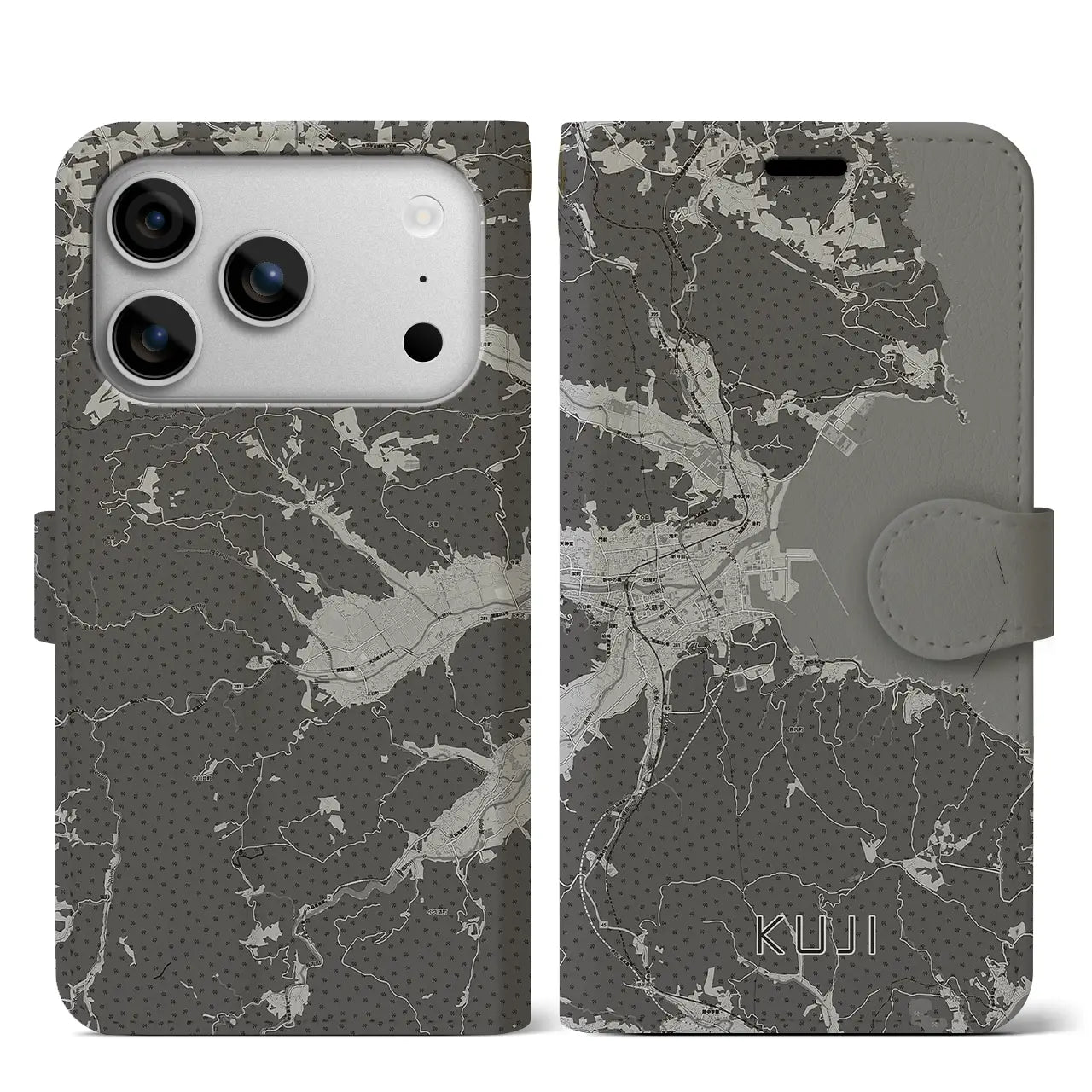 【久慈（岩手県）】地図柄iPhoneケース（手帳タイプ）