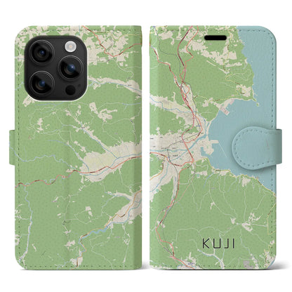 【久慈（岩手県）】地図柄iPhoneケース（手帳タイプ）ナチュラル・iPhone 16 用