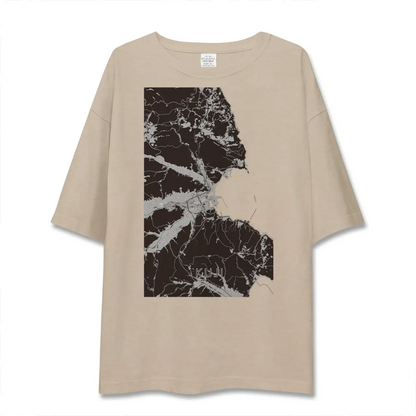 【久慈（岩手県）】地図柄ビッグシルエットTシャツ