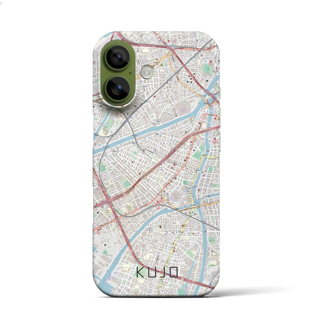 【九条(大阪府)】地図柄iPhoneケース(バックカバータイプ)ブラック・iPhone 17 Pro Max 用