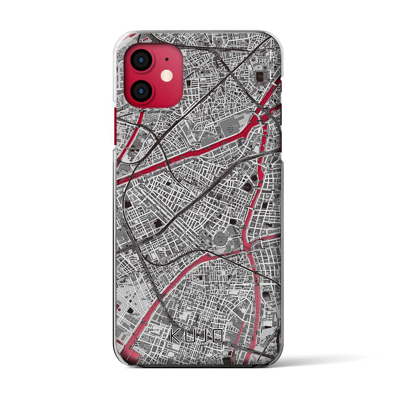 【九条（大阪府）】地図柄iPhoneケース（クリアタイプ）