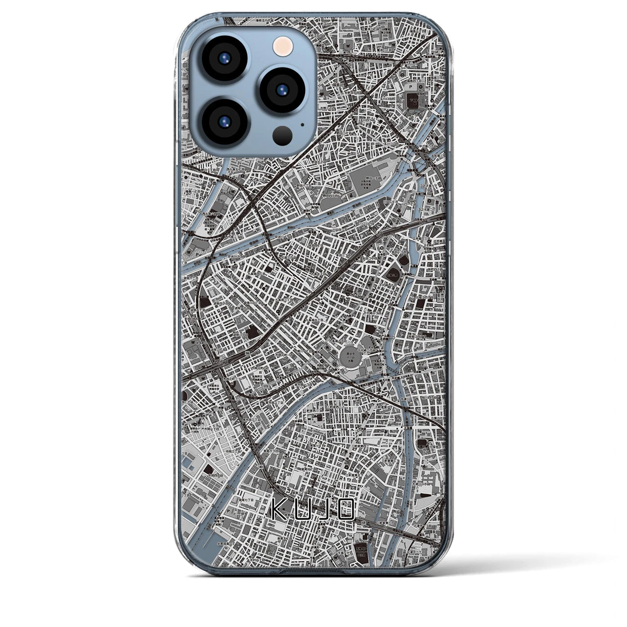 【九条（大阪府）】地図柄iPhoneケース（クリアタイプ）
