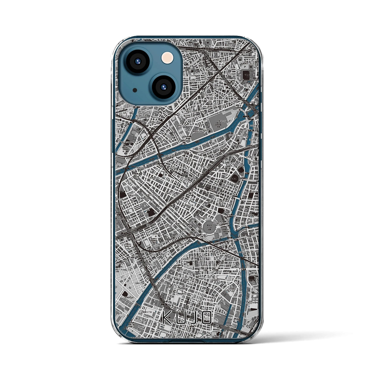 【九条（大阪府）】地図柄iPhoneケース（クリアタイプ）