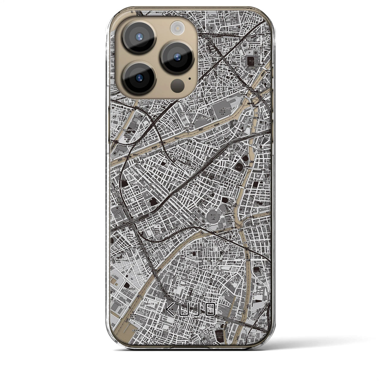 【九条（大阪府）】地図柄iPhoneケース（クリアタイプ）